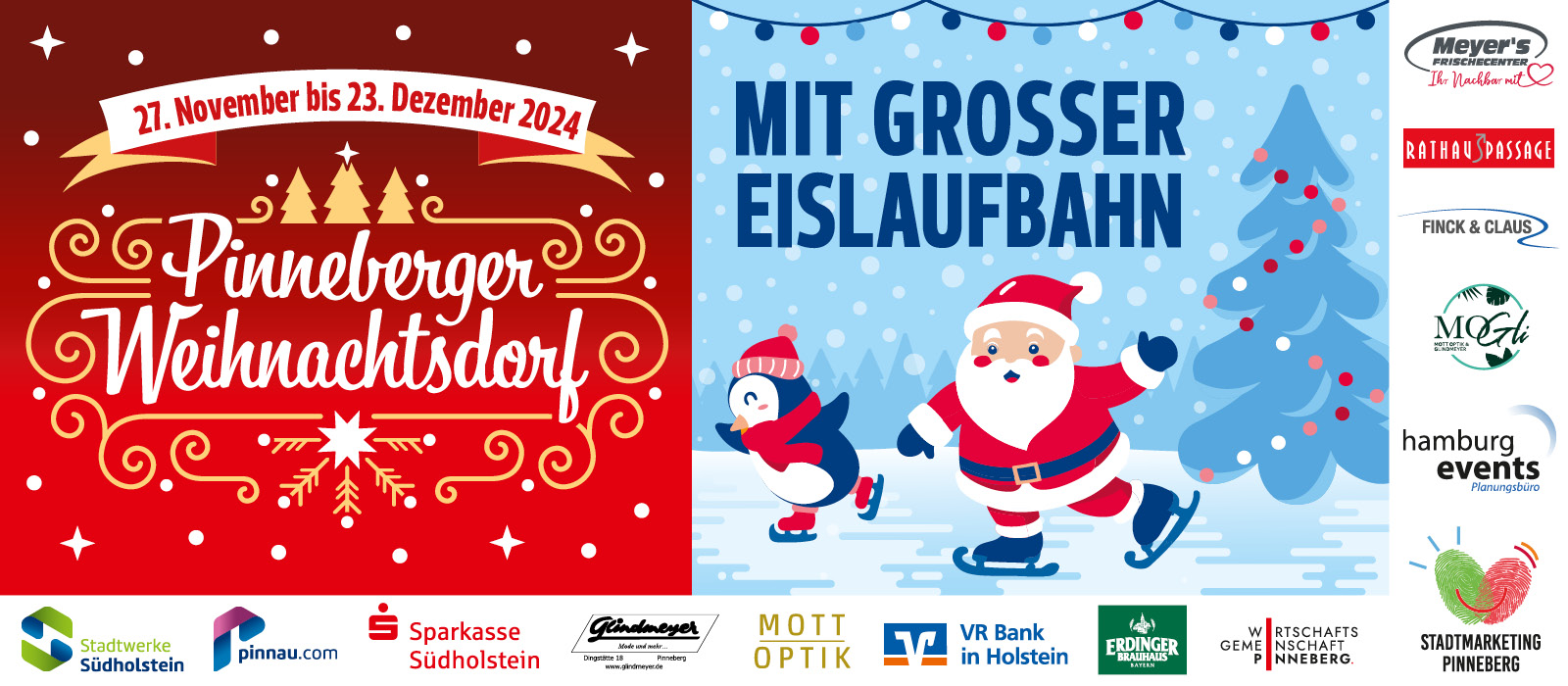 Weihnachtsdorf mit Eislaufbahn