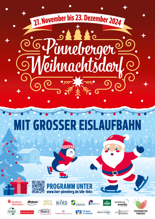 Weihnachtsdorf mit Eislaufbahn